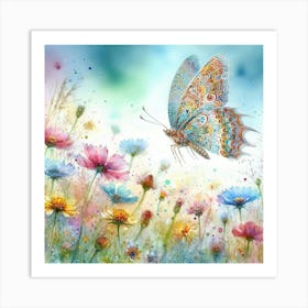 Watercolor Butterfly Art Art Print