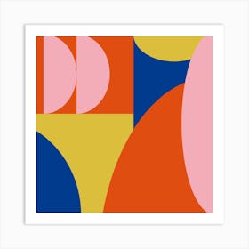 Primary Shapes And Colors Square Art Print