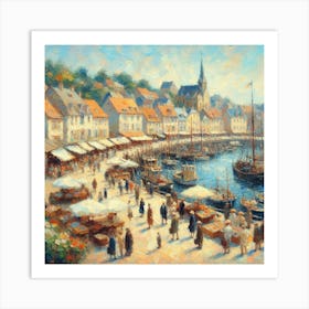 Port Of Saint-Louis, Acrylic Painting Style Art Print