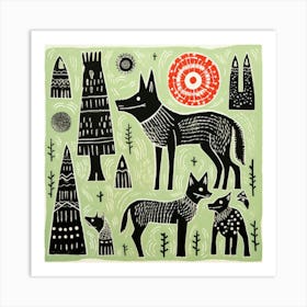 Wolf In The Forest Art Print