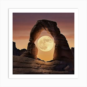 Full Moon At Arches National Park Art Print