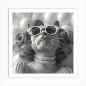 Cat in Style 4 Art Print