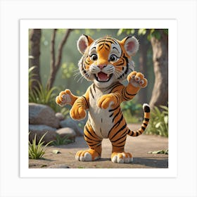 Cartoon Tiger 1 Art Print