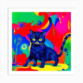 Color cat Art Print