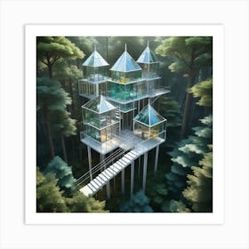 Casitas En El Bosque Art Print