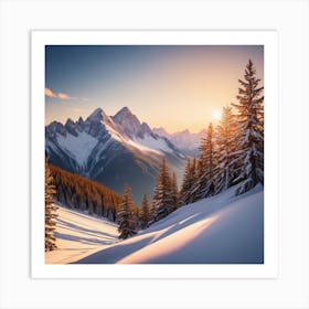 Sunrise In The Mountains 2 Art Print