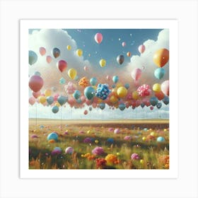 Balloons In The Sky 3 Art Print