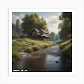 House By The Stream 2 Art Print