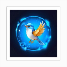 Twitter Social Media Networking Microblogging Platform App Icon Logo Bird Blue White Twe (2) Art Print