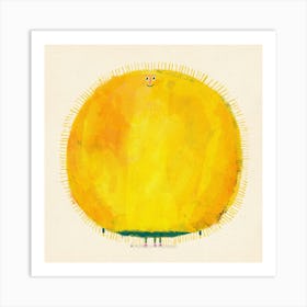 Giant Yellow Sun With Legs Art Print