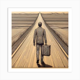 Man Walking Down The Road 4 Art Print