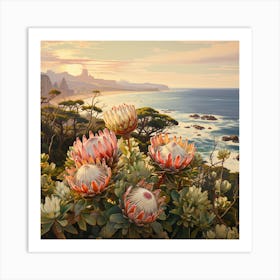 Proteas On The Madeira Coast Art Print