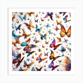 Many Colorful Butterflies Art Print