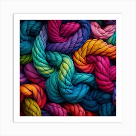 Colorful Yarn Background 18 Art Print
