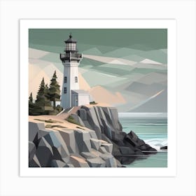 Lighthouse Landscape Art Print