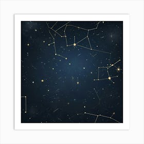 Constellations In The Night Sky Art Print