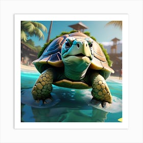 Turtle On The Beach 2 Art Print