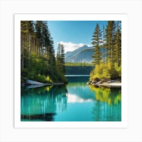 Lake In Switzerland Art Print