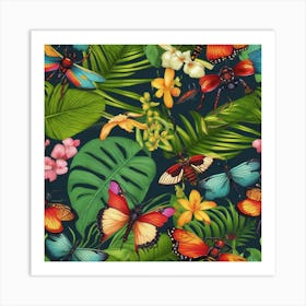 Bugs and foliage Art Print