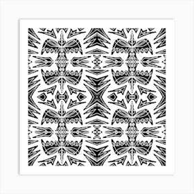 Black And White Seamless Pattern 1 Art Print