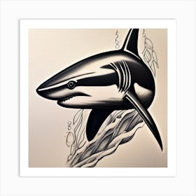 Shark Tattoo Art Print