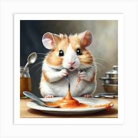 Hamster Eating Art Print