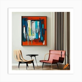 Framed Abstract Expressionism Art In The Modern Interior Art Print