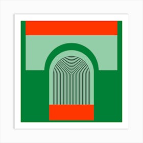 Green Mid-Century Arch 2 Art Print