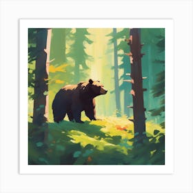 Bear In The Forest 6 Art Print