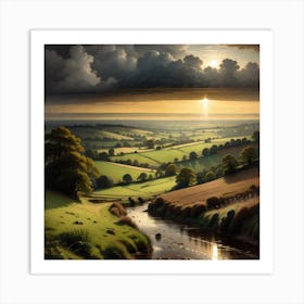 Sunset Over A Valley Art Print