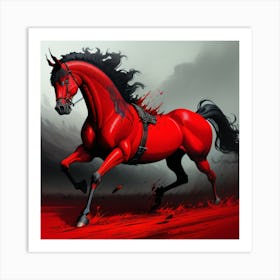 Red Horse Art Print