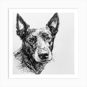 Canaan Dog Line Sketch 1 Art Print