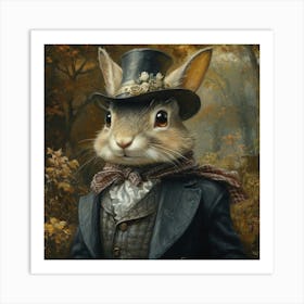 Rabbit In Top Hat Art Art Print