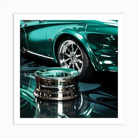 Classic Car With Chrome Rims Art Print