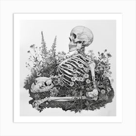 Skeleton In The Grass 1 Art Print