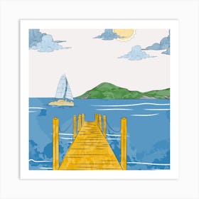 Pier In The Sea Art Print