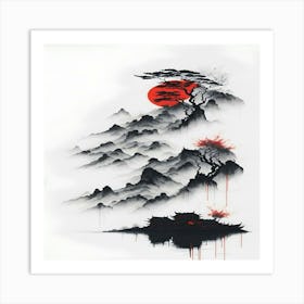 Asian Landscape Painting Art Print