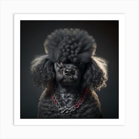 Black Poodle Portrait Art Print