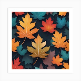 Autumn's Symphony of Leaves 1 Art Print