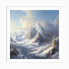 Snowy Mountains Art Print