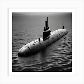 Submarino Navegando Sobre La Superficie Art Print