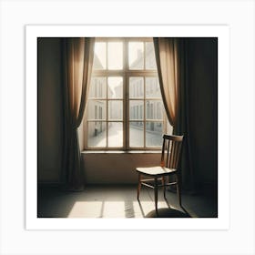 Empty Chair In Front Of Window Art Print