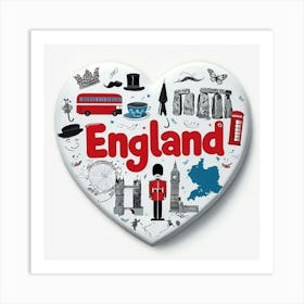 England Heart Art Print