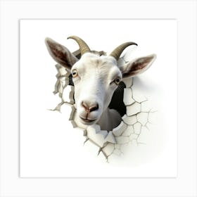 Goat In A Hole 2 Art Print