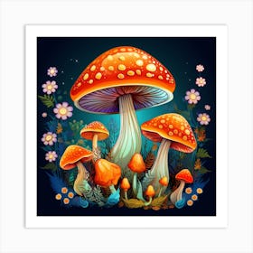 Mushroom In The Forest Art Print