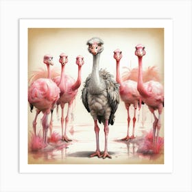 Pink Flamingos 5 Art Print