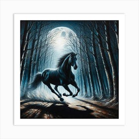 Horse In The Woods 19 Art Print