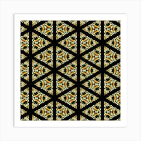 Pattern Stained Glass Triangles 1 Art Print