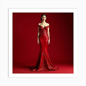 Red Evening Gown 1 Art Print