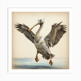 Pelican In Flight 6 Art Print